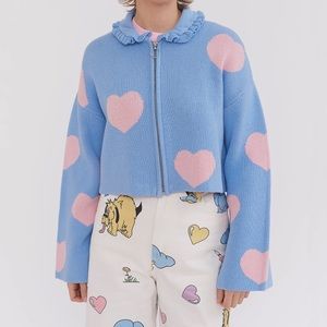 Lazy Oaf Love Me Forever Zip Cardigan BNWT Size L
